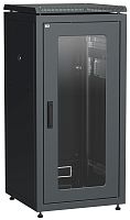 ITK Шкаф сетевой напольный 19" LINEA N 28U 600х800мм стеклянная передняя дверь черный | код LN05-28U68-G | IEK